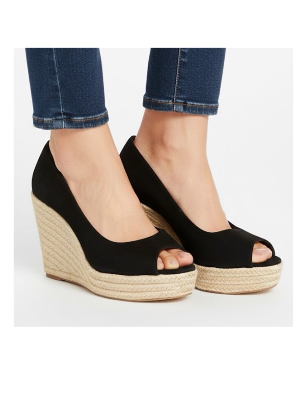 Vince Camuto Totsi Wedges Black Suede Size 7.5 Kentucky Derby